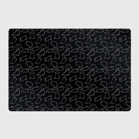 Магнитный плакат 3Х2 с принтом Cats в Тюмени, Полимерный материал с магнитным слоем | 6 деталей размером 9*9 см | cats. black | doodle | белое | забавно | кот | котики | кошки | милое | минимализм | черное