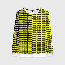 Женский свитшот 3D с принтом DAMN в Тюмени, 100% полиэстер с мягким внутренним слоем | круглый вырез горловины, мягкая резинка на манжетах и поясе, свободная посадка по фигуре | black | damn | damn jacket | damn lettering | damn mug | damn print | damn t shirt | for cool | yellow | yellow and black | для крутых | желтый | желтый и черный | кофта damn | кружка damn | надпись damn | принт damn | футболка damn | черный