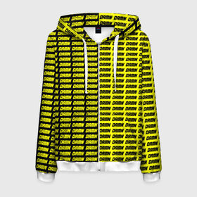 Мужская толстовка 3D на молнии с принтом DAMN в Тюмени, 100% полиэстер | длина до линии бедра, манжеты и пояс оформлены мягкой тканевой резинкой, двухслойный капюшон со шнурком для регулировки, спереди молния, по бокам два кармана | black | damn | damn jacket | damn lettering | damn mug | damn print | damn t shirt | for cool | yellow | yellow and black | для крутых | желтый | желтый и черный | кофта damn | кружка damn | надпись damn | принт damn | футболка damn | черный