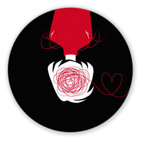 Коврик для мышки круглый с принтом любовь в Тюмени, резина и полиэстер | круглая форма, изображение наносится на всю лицевую часть | влюбленных | день святого валентина | для двоих | для пар | милый | мишка | парные | подарок