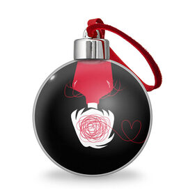 Ёлочный шар с принтом любовь в Тюмени, Пластик | Диаметр: 77 мм | влюбленных | день святого валентина | для двоих | для пар | милый | мишка | парные | подарок