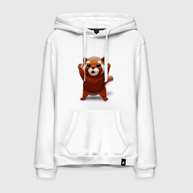Мужская толстовка хлопок с принтом Красная панда в Тюмени, френч-терри, мягкий теплый начес внутри (100% хлопок) | карман-кенгуру, эластичные манжеты и нижняя кромка, капюшон с подкладом и шнурком | big eyes | cute | red panda | большие глаза | красная панда | милаха