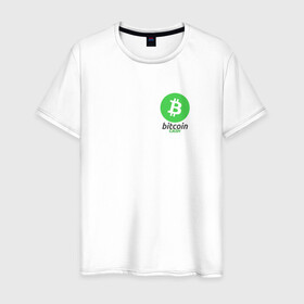 Мужская футболка хлопок с принтом BITCOIN CASH в Тюмени, 100% хлопок | прямой крой, круглый вырез горловины, длина до линии бедер, слегка спущенное плечо. | bitcoin | btc | биткоин | валюта | деньги | криптовалюта