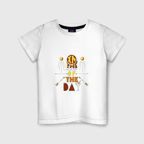 Детская футболка хлопок с принтом In The Middle Of The Day в Тюмени, 100% хлопок | круглый вырез горловины, полуприлегающий силуэт, длина до линии бедер | вишня | коктейль | леттеринг | солнце | стрела | стрелка | стрелки | стрелы