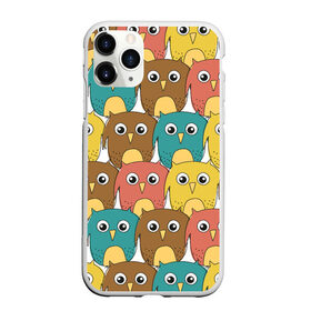 Чехол для iPhone 11 Pro матовый с принтом Разноцветные совы в Тюмени, Силикон |  | детский | лесной | мультяшный | паттерн | разноцветный | сова | совушки | совы | узор