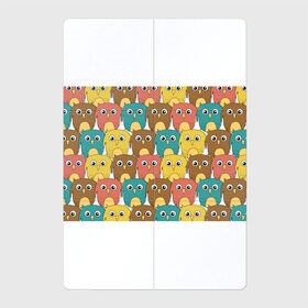 Магнитный плакат 2Х3 с принтом Разноцветные совы в Тюмени, Полимерный материал с магнитным слоем | 6 деталей размером 9*9 см | детский | лесной | мультяшный | паттерн | разноцветный | сова | совушки | совы | узор