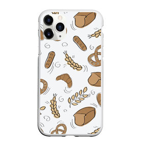 Чехол для iPhone 11 Pro матовый с принтом Узор Пекарня в Тюмени, Силикон |  | булки | коричневый | крендель | пекарня | повар | узор | хлеб