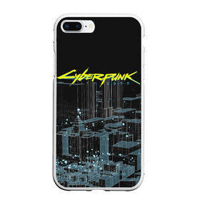 Чехол для iPhone 7Plus/8 Plus матовый с принтом Город CYBERPUNK 2077 в Тюмени, Силикон | Область печати: задняя сторона чехла, без боковых панелей | 2077 | cyberpunk | cyberpunk 2077 | город | игра | киберпанк | панк