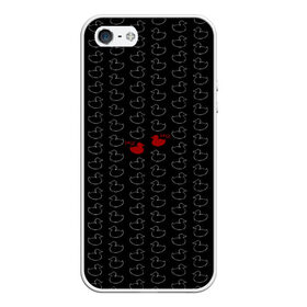 Чехол для iPhone 5/5S матовый с принтом уточки в Тюмени, Силикон | Область печати: задняя сторона чехла, без боковых панелей | black | doodle | white | белое | забавно | минимализм | птицы | текст | утки | черное