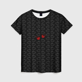 Женская футболка 3D с принтом уточки в Тюмени, 100% полиэфир ( синтетическое хлопкоподобное полотно) | прямой крой, круглый вырез горловины, длина до линии бедер | black | doodle | white | белое | забавно | минимализм | птицы | текст | утки | черное