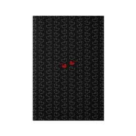 Обложка для паспорта матовая кожа с принтом уточки в Тюмени, натуральная матовая кожа | размер 19,3 х 13,7 см; прозрачные пластиковые крепления | black | doodle | white | белое | забавно | минимализм | птицы | текст | утки | черное