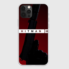 Чехол для iPhone 12 Pro Max с принтом Hitman III в Тюмени, Силикон |  | hitman | hitman 3 | hitman iii | красный | надпись | пистолет | хитман | хитман 3