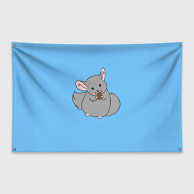 Флаг-баннер с принтом Шиншилла в Тюмени, 100% полиэстер | размер 67 х 109 см, плотность ткани — 95 г/м2; по краям флага есть четыре люверса для крепления | животное | минимализм | мотивация | текст | шиншилла