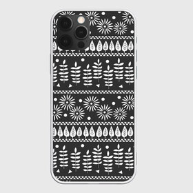 Чехол для iPhone 12 Pro Max с принтом Этнические узоры в Тюмени, Силикон |  | народный | паттерн | растения | узор | цветы | черно белый | этнический