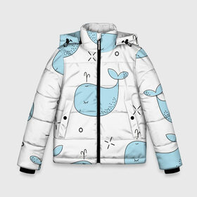 Зимняя куртка для мальчиков 3D с принтом Маленькие киты в Тюмени, ткань верха — 100% полиэстер; подклад — 100% полиэстер, утеплитель — 100% полиэстер | длина ниже бедра, удлиненная спинка, воротник стойка и отстегивающийся капюшон. Есть боковые карманы с листочкой на кнопках, утяжки по низу изделия и внутренний карман на молнии. 

Предусмотрены светоотражающий принт на спинке, радужный светоотражающий элемент на пуллере молнии и на резинке для утяжки | детский | кит | маленький | море | морской | прикольный | рисунок | рыбы | скетч