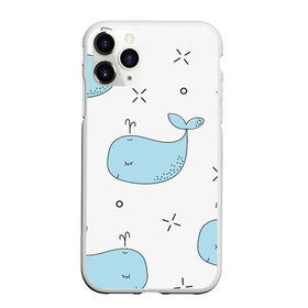 Чехол для iPhone 11 Pro матовый с принтом Маленькие киты в Тюмени, Силикон |  | Тематика изображения на принте: детский | кит | маленький | море | морской | прикольный | рисунок | рыбы | скетч