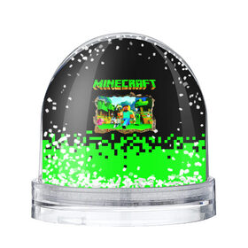 Снежный шар с принтом Minecraft в Тюмени, Пластик | Изображение внутри шара печатается на глянцевой фотобумаге с двух сторон | minecraft | алекс | белый | блоки | ведьма | взрывчатка | визера | волк | гаст | добывать | дракон | зеленый куб | зомби | игра | крафт | крипер | кубики | лошадка | майн | майнкрафт | манкрафт | овечка | оцелот