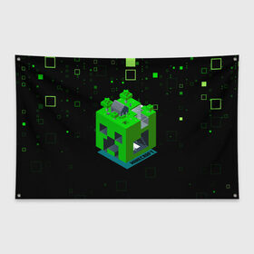 Флаг-баннер с принтом Minecraft в Тюмени, 100% полиэстер | размер 67 х 109 см, плотность ткани — 95 г/м2; по краям флага есть четыре люверса для крепления | minecraft | алекс | белый | блоки | ведьма | взрывчатка | визера | волк | гаст | добывать | дракон | зеленый куб | зомби | игра | крафт | крипер | кубики | лошадка | майн | майнкрафт | манкрафт | овечка | оцелот