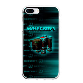 Чехол для iPhone 7Plus/8 Plus матовый с принтом Minecraft в Тюмени, Силикон | Область печати: задняя сторона чехла, без боковых панелей | minecraft | алекс | белый | блоки | ведьма | взрывчатка | визера | волк | гаст | добывать | дракон | зеленый куб | зомби | игра | крафт | крипер | кубики | лошадка | майн | майнкрафт | манкрафт | овечка | оцелот