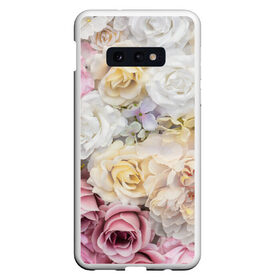 Чехол для Samsung S10E с принтом Нежные Цветы в Тюмени, Силикон | Область печати: задняя сторона чехла, без боковых панелей | Тематика изображения на принте: белый | розовый | розы | сирень | цветок