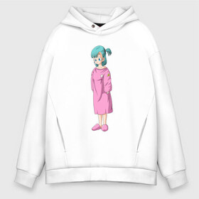 Мужское худи Oversize хлопок с принтом Bulma Dragon Ball в Тюмени, френч-терри — 70% хлопок, 30% полиэстер. Мягкий теплый начес внутри —100% хлопок | боковые карманы, эластичные манжеты и нижняя кромка, капюшон на магнитной кнопке | Тематика изображения на принте: anime | anime and manga | anime girl | kawaii | manga | waifu | аниме | аниме и манга | вайфу | девушка | кавай | манга