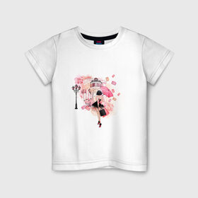 Детская футболка хлопок с принтом Хочу в Париж в Тюмени, 100% хлопок | круглый вырез горловины, полуприлегающий силуэт, длина до линии бедер | макарунс | париж | путешествия | розовое | шоппинг