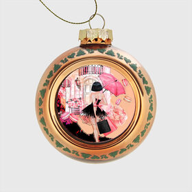 Стеклянный ёлочный шар с принтом Хочу в Париж в Тюмени, Стекло | Диаметр: 80 мм | Тематика изображения на принте: макарунс | париж | путешествия | розовое | шоппинг