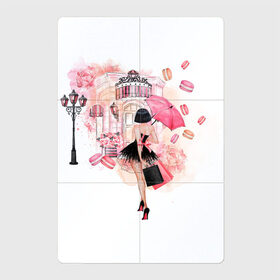 Магнитный плакат 2Х3 с принтом Хочу в Париж в Тюмени, Полимерный материал с магнитным слоем | 6 деталей размером 9*9 см | Тематика изображения на принте: макарунс | париж | путешествия | розовое | шоппинг