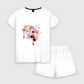 Женская пижама с шортиками хлопок с принтом Хочу в Париж в Тюмени, 100% хлопок | футболка прямого кроя, шорты свободные с широкой мягкой резинкой | макарунс | париж | путешествия | розовое | шоппинг