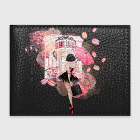 Обложка для студенческого билета с принтом Хочу в Париж в Тюмени, натуральная кожа | Размер: 11*8 см; Печать на всей внешней стороне | макарунс | париж | путешествия | розовое | шоппинг