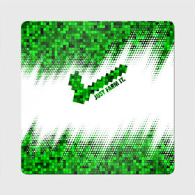 Магнит виниловый Квадрат JUST FARM IT: в Тюмени, полимерный материал с магнитным слоем | размер 9*9 см, закругленные углы | Тематика изображения на принте: minecraft | алекс | белый | блоки | ведьма | взрывчатка | визера | волк | гаст | добывать | дракон | зеленый куб | зомби | игра | крафт | крипер | кубики | лошадка | майн | майнкрафт | манкрафт | овечка | оцелот