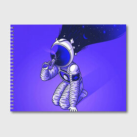 Альбом для рисования с принтом Космонавт в Тюмени, 100% бумага
 | матовая бумага, плотность 200 мг. | cosmonavt | galaxy | nasa | nebula | space | star | абстракция | астронавт | вселенная | галактика | звезда | звезды | космический | космонавт | наса | планеты | скафандр