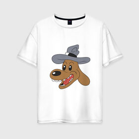 Женская футболка хлопок Oversize с принтом детектив сэм в Тюмени, 100% хлопок | свободный крой, круглый ворот, спущенный рукав, длина до линии бедер
 | doodle | freelance police | max | sam | игра | кролик | макс | мультфильм | парные | пес | сэм