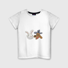 Детская футболка хлопок с принтом сэм и макс в Тюмени, 100% хлопок | круглый вырез горловины, полуприлегающий силуэт, длина до линии бедер | doodle | freelance police | max | sam | игра | кролик | макс | мультфильм | парные | пес | сэм