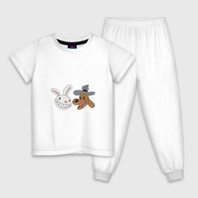 Детская пижама хлопок с принтом сэм и макс в Тюмени, 100% хлопок |  брюки и футболка прямого кроя, без карманов, на брюках мягкая резинка на поясе и по низу штанин
 | doodle | freelance police | max | sam | игра | кролик | макс | мультфильм | парные | пес | сэм