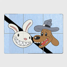 Магнитный плакат 3Х2 с принтом сэм и макс в Тюмени, Полимерный материал с магнитным слоем | 6 деталей размером 9*9 см | doodle | freelance police | max | sam | игра | кролик | макс | мультфильм | парные | пес | сэм