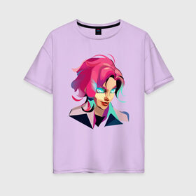 Женская футболка хлопок Oversize с принтом Мейв паладинс в Тюмени, 100% хлопок | свободный крой, круглый ворот, спущенный рукав, длина до линии бедер
 | игра | мейв | паладинс | персонаж.