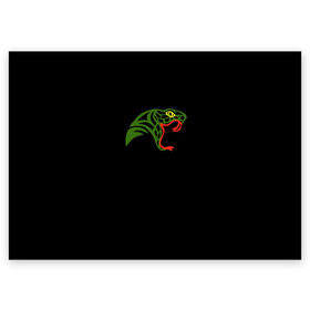 Поздравительная открытка с принтом Змея в Тюмени, 100% бумага | плотность бумаги 280 г/м2, матовая, на обратной стороне линовка и место для марки
 | Тематика изображения на принте: голова | животное | змея | минимализм
