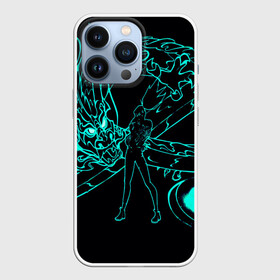 Чехол для iPhone 13 Pro с принтом Neon Dragon в Тюмени,  |  | dragon | neon | девушка | дракон | маска | неоновый | полосы | текстуры | узоры | фигуры | черный