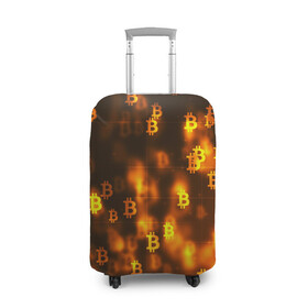 Чехол для чемодана 3D с принтом BITCOIN KRYPTONATE в Тюмени, 86% полиэфир, 14% спандекс | двустороннее нанесение принта, прорези для ручек и колес | bitcoin | btc | биткоин | валюта | деньги | криптовалюта