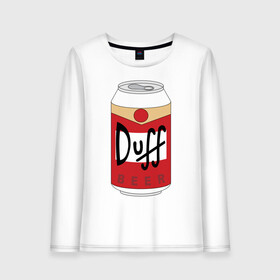 Женский лонгслив хлопок с принтом Duff Beer в Тюмени, 100% хлопок |  | beer | duff | simpsons | гомер | симпсоны