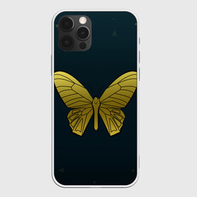 Чехол для iPhone 12 Pro Max с принтом Butterfly в Тюмени, Силикон |  | бабочка | геомеирический | золотой | темный фон