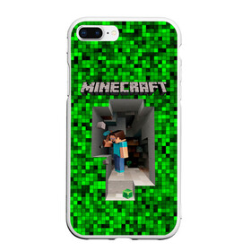 Чехол для iPhone 7Plus/8 Plus матовый с принтом Minecraft в Тюмени, Силикон | Область печати: задняя сторона чехла, без боковых панелей | minecraft | алекс | белый | блоки | ведьма | взрывчатка | визера | волк | гаст | добывать | дракон | зеленый куб | зомби | игра | крафт | крипер | кубики | лошадка | майн | майнкрафт | манкрафт | овечка | оцелот