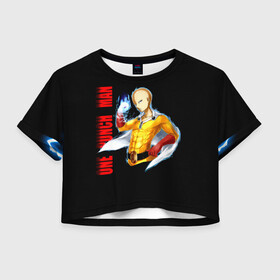 Женская футболка Crop-top 3D с принтом Сайтама | One Punch Man в Тюмени, 100% полиэстер | круглая горловина, длина футболки до линии талии, рукава с отворотами | anime | one punch man | аниме | анимэ | бэнг | ван панч мэн | ванпанчмен | генос | кинг | сайтама | соник | супер герой | торнадо | уан панч мен