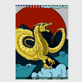 Скетчбук с принтом Китайский дракон в Тюмени, 100% бумага
 | 48 листов, плотность листов — 100 г/м2, плотность картонной обложки — 250 г/м2. Листы скреплены сверху удобной пружинной спиралью | дракон | китайский дракон
