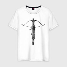 Мужская футболка хлопок с принтом Hunters crossbow #2 в Тюмени, 100% хлопок | прямой крой, круглый вырез горловины, длина до линии бедер, слегка спущенное плечо. | crossbow | fantasy | hunter | medival | weapon | арбалет | оружие | охотник | средневековье | фэнтэзи