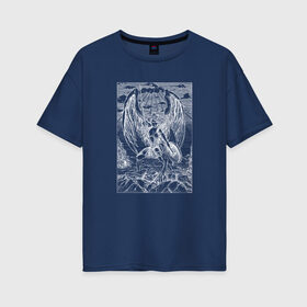 Женская футболка хлопок Oversize с принтом Celestial black в Тюмени, 100% хлопок | свободный крой, круглый ворот, спущенный рукав, длина до линии бедер
 | angel | celestial | fantasy | warrior | ангел | воительница | небесная | руны | средневековье | фэнтези