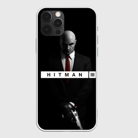 Чехол для iPhone 12 Pro с принтом Hitman 3 в Тюмени, силикон | область печати: задняя сторона чехла, без боковых панелей | hitman | hitman 3 | hitman iii | красный | надпись | хитман | хитман 3