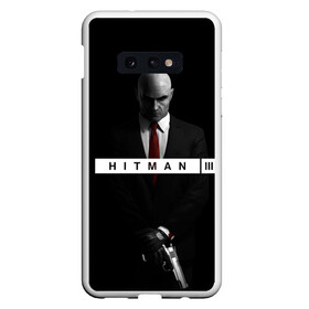 Чехол для Samsung S10E с принтом Hitman 3 в Тюмени, Силикон | Область печати: задняя сторона чехла, без боковых панелей | hitman | hitman 3 | hitman iii | красный | надпись | хитман | хитман 3