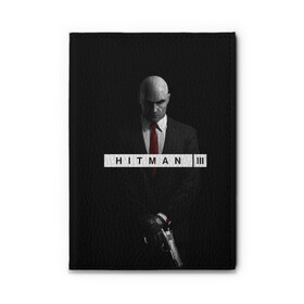 Обложка для автодокументов с принтом Hitman 3 в Тюмени, натуральная кожа |  размер 19,9*13 см; внутри 4 больших “конверта” для документов и один маленький отдел — туда идеально встанут права | hitman | hitman 3 | hitman iii | красный | надпись | хитман | хитман 3